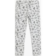 Koton Kız Çocuk Kalp Desenli Gri Beli Lastikli Tayt Slim Fit Günlük Stil - 7 - 8 Yaş