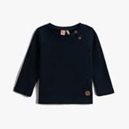 Koton Lacivert Ribanalı Düğme Detaylı Pamuklu Erkek Bebek Sweatshirt