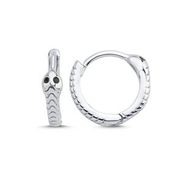 Kovac 925 Ayar 13.5 mm Yılan Figürlü Halka Model Zirkon Taşlı Kadın Gümüş Küpe