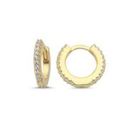 Kovac 925 Ayar 13 mm Tamtur Halka Model Altın Kaplama Zirkon Taşlı Kadın Gümüş Küpe
