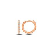 Kovac 925 Ayar 16 mm Zirkon Tamtur Taşlı Rose Kaplama Halka Kadın Gümüş Küpe