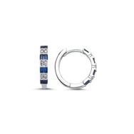 Kovac 925 Ayar 18 mm Halka Model Safir Taşlı Kadın Gümüş Küpe
