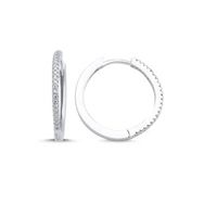 Kovac 925 Ayar 23 mm Halka Model Zirkon Taşlı Kadın Gümüş Küpe