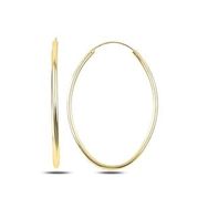 Kovac 925 Ayar 30x40 mm Oval Halka Model Altın Kaplama Kadın Gümüş Küpe