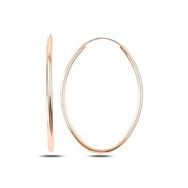 Kovac 925 Ayar 30x40 mm Oval Halka Model Rose Kaplama Kadın Gümüş Küpe