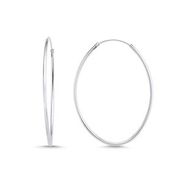 Kovac 925 Ayar 35x45 mm Oval Halka Model Kadın Gümüş Küpe