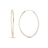 Kovac 925 Ayar 35x45 mm Oval Halka Model Rose Kaplama Kadın Gümüş Küpe