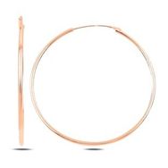 Kovac 925 Ayar 50 mm Sade Halka Model Rose Kaplama Kadın Gümüş Küpe