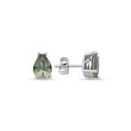 Kovac 925 Ayar 6x8 mm Kalp Damla Model Sultanit Taşlı Kadın Gümüş Küpe