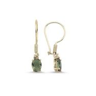 Kovac 925 Ayar 6x8 mm Oval Mengeç Model Altın Kaplama Sultanit Taşlı Kadın Gümüş Küpe