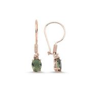 Kovac 925 Ayar 6x8 mm Oval Mengeç Model Rose Kaplama Sultanit Taşlı Kadın Gümüş Küpe