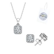 Kovac 925 Ayar Baget Tektaş Model Swarovski Zirconia Taşlı Kadın Gümüş Set