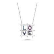 Kovac 925 Ayar Love Model Zirkon Taşlı Kadın Gümüş Kolye