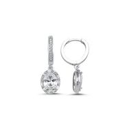Kovac Oval Baget Model Zirkon Taşlı 925 Ayar Kadın Gümüş Küpe