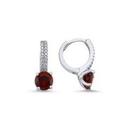 Kovac Tektaş Hagi Model Garnet Zirkon Taşlı 925 Ayar Kadın Gümüş Küpe