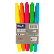 Kraf 340 Karışık Renkli 5'li Fosforlu Kalem