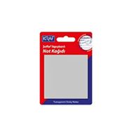Kraf 76x76 mm 50 Yaprak Yapışkanlı Şeffaf Gri Not Kağıdı