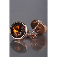 Kravatkolik KD1202 Bronz Turuncu Taşlı Kol Düğmesi