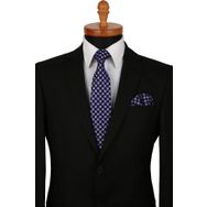 Kravatkolik KK9315 Siyah Motif Desen Mendilli Klasik Kravat
