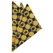 Kravatkolik SPS286 Sarı Motif Baskılı İpek Mendil