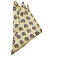 Kravatkolik SPS289 Sarı Motif Baskılı İpek Mendil