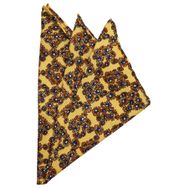Kravatkolik SPS428 Sarı Motif Baskılı İpek Mendil
