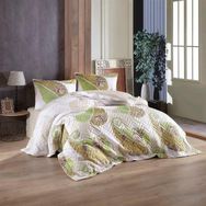 Kristal Rüya Yeşil Çift Kişilik 220x230 cm Ranforce Kapitoneli Nevresim Takımı