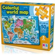 KS Puzzle Colorful World Map Jumbo Puzzle