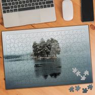 KS001104 Buz Tutmuş Gölde Ağaç Manzarası 240 Parça Puzzle Yapboz