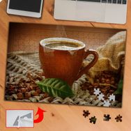 KS6 Kahve Çekirdekleri ve Yaprağı 240 Parça Puzzle Yapboz Tablo