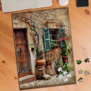 KS699458 Tahta Kapı ve Çiçekli Pencere 240 Parça Puzzle Yapboz