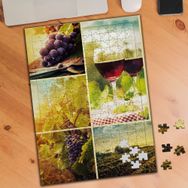KS699551 Kırmızı Şarap ve Üzüm Kolyajı 240 Parça Puzzle Yapboz