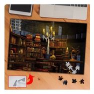 KS699625 Karanlık Mum Işığında Kütüphane 240 Parça Puzzle Yapboz