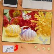 KS70205 Paskalya Yumurtası ve Çiçekler 240 Parça Puzzle Yapboz
