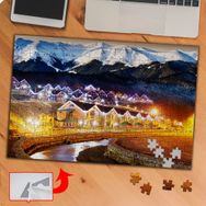 KS70335 Karlı Dağlar ve Sıra Evler 240 Parça Puzzle Yapboz