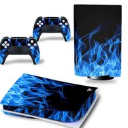Kt Grup Mavi Alevler Playstation 5 Disk Edition Sticker Kaplama Seti