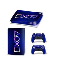 Kt Grup Mor Arkaplan Sanatsal Konroller Playstation 5 Disk Edition Sticker Kaplama Seti