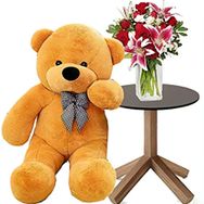 Kuki Oyuncak 120 cm Turuncu Peluş Ayı Oyuncak