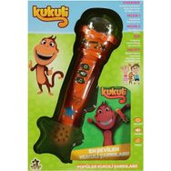 Kukuli Lisanslı Müzikli Işıklı Turuncu Karaoke Oyuncak Mikrofon