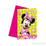KullanAtMarket Minnie Pembe Fiyonklu Davetiye