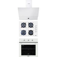Kumtel A66-S2 MT - DA6-830 - KO-40TAHDF Beyaz 3'lü Cam Ankastre Set
