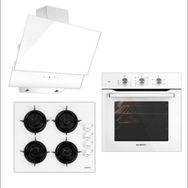 Kumtel B66 SF2 - 40TAHDF - DA6 835 Beyaz 3'lü Cam Ankastre Set