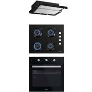 Kumtel B66-SF2MT-DS6-905S-KO-40TAHDF Siyah 3'lü Ankastre Set