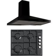 Kumtel Casablanca Ko-410Bf Ocak+Dp6-S Davlumbaz Siyah Ankastre Set