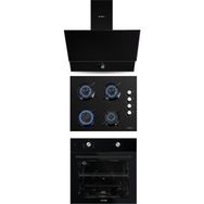 Kumtel Home DA6 830 - KO 40 TAHDF - B66-S2 Siyah 3'lü Ankastre Set