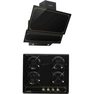 Kumtel Rustik D835 - M640 Siyah 2'li Ankastre Set