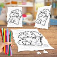 Kundakta Sevimli Bebek Boyama Puzzle Tablo