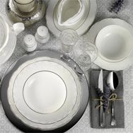 Kütahya Porselen 9287 Bone Olympos 62 Parça Desenli Yemek Takımı