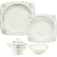 Kütahya Porselen 9676 Bone Mare 62 Parça Desenli Yemek Takımı