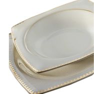 Kütahya Porselen 9715 Bone Mare 62 Parça Desenli Yemek Takımı
